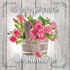 Bol Com Kaart Vierkant 15x15cm Met Envelop 25 Jaar Getrouwd Gefeliciteerd Huwelijk
