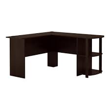 Ameriwood Home Quincy Espresso L Shaped Desk Hd88558 The Home Depot In 2020 Bookshelf Desk Computer Desk With Shelves L Shaped Desk