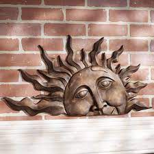 Maybe you would like to learn more about one of these? Half Sun Face Indoor Outdoor Metal Wall Plaque Art Outdoor Metal Wall Art Wall Art Plaques Outdoor Wall Art