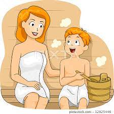 Mom and Son Sauna - Stock Illustration [12025446] - PIXTA