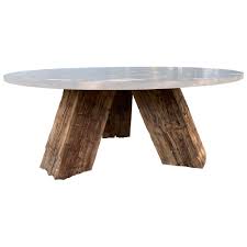 Executive conference table, communal table, extra large wood table a power statement. White Terrazzo Concrete And Timber Base Dining Table Mecox Gardens