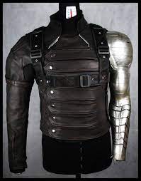 Bucky S Jacket Holster Captain America Winter Soldier Winter Soldier Cosplay Genuine Leather Jackets Marvel Clothes