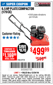 Maybe you would like to learn more about one of these? Harbor Freight Tools Coupon Database Free Coupons 25 Percent Off Coupons Toolbox Coupons 6 5 Hp Plate Compactor 179 Cc