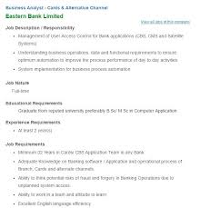 Career Eastern Bank Limited Business Analyst Cards Amp Alternative Channel Eastern Bank Limited Is Searching Business Analyst Job Circular Company Job