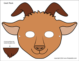 Goat Masks Free Printable Templates Coloring Pages Firstpalette Com Goat Mask Animal Masks Craft Printable Animal Masks