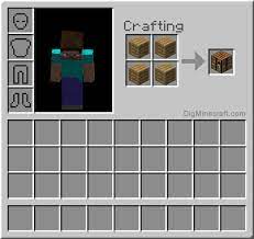 A crafting table appears on the right, as shown. How To Make A Crafting Table In Minecraft