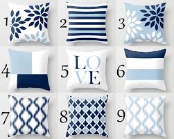 Throw Pillow Covers Light Blue White Navy Blue Pillow Etsy Throw Pillows Blue Throw Pillows Throw Pillow Covers