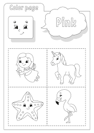 In pink colors you will see the highest levels of magenta. Coloring Book Pink Learning Colors Flashcard For Kids Cartoon Characters Picture Set For Preschoolers Education Worksheet Vector Illustration 2167324 Vector Art At Vecteezy