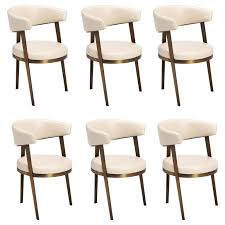 Contemporary Dining Chair Set Of 6 Aged Bronze Beige From A Unique Collection Of Antique And Mo Dining Room Chairs Dining Chairs Cream Leather Dining Chairs
