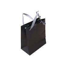 dark grey metallic paper gift bag