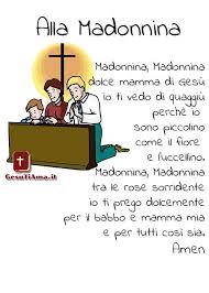 Preghiere Semplici Per Bambini Alla Madonnina Education Faith Madonna