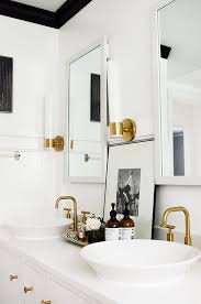 Browse 9,212 black and gold bathroom on houzz you have searched for black and gold bathroom ideas and this page displays the best picture matches we have for black and gold bathroom ideas in july 2021. Design Crush Brushed Gold Bathroom Fixtures Livvyland Austin Fashion And Style Blogger