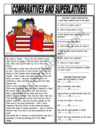 Comparatives and superlatives, grammar and speaking. Comparatives And Superlatives Esl Worksheet By Giovanni