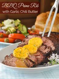 Prime rib roast is a tender cut of beef taken from the rib primal cut. Bbq Prime Rib With Garlic Chili Butter So Tender Succulent