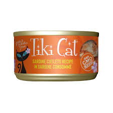 Tiki cat food tiki cat food and treats offer high protein, grain free and low carbohydrate diets for a more natural way to eat. Tiki Cat Tahitian Grill Sardine Wet Cat Food 2 8 Oz Case Of 12 Petco