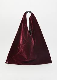 Velvet Triangle Tote Bag By Mm6 Maison Margiela La Garconne Velvet Bag Diy Diy Velvet Purse Tote Bag