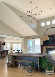 Revere pewter with blue accent wall. All About Benjamin Moore Revere Pewter