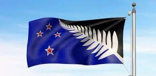 Bandera institucional confeccionada en sentido horizontal con dos anillas blancas a la izquierda. Nueva Zelanda Ya Tiene Bandera Nueva A Falta De Aprobarse En Referendum