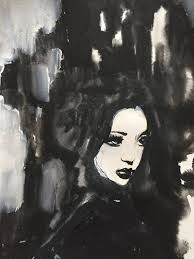 Black And White Portrait Painting Artists Portrait Painting Print Goth Decor Poster Black White Art Gothic Woman Portrait Canvas Art Livi Art Painting Portrait Painting