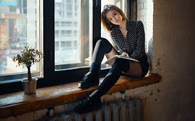 Check out our window wear selection for the very best in unique or custom, handmade pieces from our shops. Woman Wearing Black Boots Sitting Beside Window While Reading Book Hd Wallpaper Wallpaper Flare