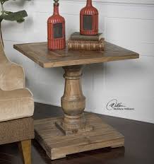 Uttermost Stratford 26 Square Pedestal End Table Farmhouse End Tables Rustic Side Table End Tables