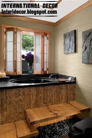 Darker bathroom style with black bamboo decor, dark woods and hidden lights. How To Create A Bathroom In The Japanese Style Rules 42 Photo Ideas For Inspiration