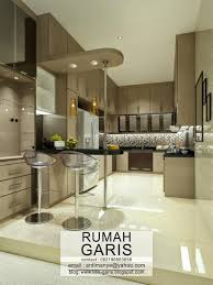 Modern U Shape Kitchen Design With Mini Bar Mini Bars Dapur Kontemporer Dapur