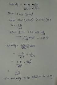 How many grams of h2so4 (mw = 98) are in 750 ml of 3 n h2so4? A Solution Has 20 Naoh W W And The Density Of The Solution Is 1 2 G Mol What Is The Molarity Of The Solution Quora