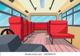 Loud is the best way to listen to music, right? Vector Image Interior Bus On Red Stock Vector Royalty Free 1487004473