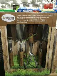 Maintain a healthy garden and tidy backyard with our selection of garden beds, storage sheds, garden accessories, gazebos and more. Alterria Wood Handle Stainless Garden Tools 4 Piece Set Costcochaser