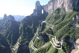 The stairway to heaven is located at the top of tianmen mountain, 24,500 feet above the city of zhangjiajie in china's hunan province. Parabatix China Parabatix Parabatix