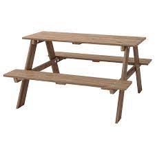 Reso Children S Picnic Table Grey Brown Stained Grey Brown Ikea