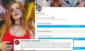 Bella Thorne issues apology to sex workers after OnlyFans initiated new  payment changes 