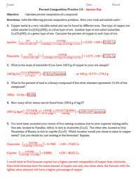 Percentage composition instructional fair answers pjsale de. Practice Percent Composition Worksheet 2 0 Answer Key By The Chem Teacher