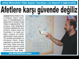 Diyarbakır'ın, lice, kulp ve hani ilçelerinde meydana gelen deprem. Tmmob Jeoloji Muhendisleri Odasi