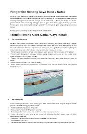 Hasil gambar untuk pengertian renang gaya dada