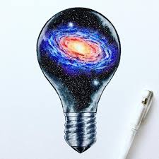 Humby Art On Instagram Let There Be Light Here Is My Rendition Of The Andromeda Galaxy Trapped In A Lightbulb Andromeda Galaxy Galaxy Drawings Galaxy Art