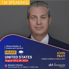 If you're attending today, the second day of the @eb5investors Global  Mobility & Investment Summit in Miami, be sure to attend KKTP Partner John  Pratt's panel
