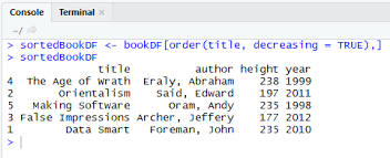 Sort a data frame by multiple columns in r with the order function by vector name, column index or multiple columns. How To Sort Or Order A Data Frame In R Howtoprogram