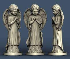 3d Stl Model For Cnc And 3d Printing Angel 3d Model 3d Model Character Prints 3d Model