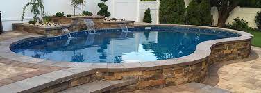 Rectangle semi inground pool cost. Pool Fireplace Service Company Topeka Radiant Pools Lawrence