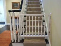 These gates are designed for the banister to banister setup or for the wall to banister set up. Banister Baby Gate Banister Baby Gate Diy Baby Gate Baby Gate For Stairs