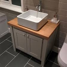 Our 1340mm traditional freestanding sink vanity units create the perfect centrepiece for a classic bathroom look. Manor House Grey Vanity Unit With Solid Oak Top Aspenn Furniture Bathroom Sink Units Bathroom Sink Vanity Units Bathroom Vanity Units