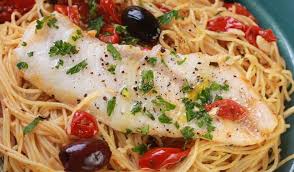Serve with crusty bread and a simple green salad to round out dinner. Walleye Over Tomato Olive Angel Hair Pasta Recipe