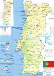 Страна расположена на пиренейском полуострове. Portugaliya Karta Na Russkom Yazyke Geografiya Opisanie Strany
