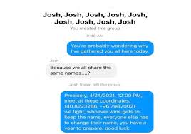 A mass 'josh fight' is set to kick off today to finally decide the rightful owner of the name. E4hng T Ifctgm