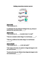 In order to relate those thoughts we string together words into groups. Making Connections Sentence Starters By Brittney Boff Tpt