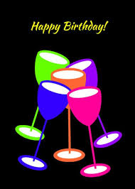 For Him Birthday Colourful Toasting Glasses Card Christmas Party Invitations Cards How To Celebrate Hanukkah