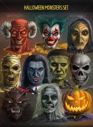 Frankenstein's monster halloween digital picture. Halloween Monsters Set By Deadlyshadoff Graphicriver