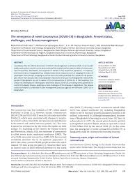 Pdf The Emergence Of Novel Coronavirus Covid 19 Outbreak In Bangladesh Present Status Challenges And Future Management